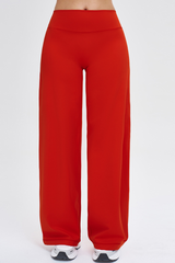 Women's High Waist V-Seam Butt Lifting Draped Wide Leg Pants