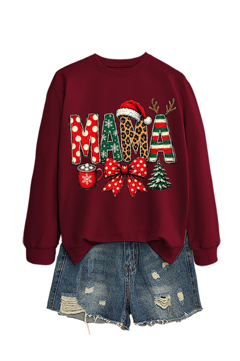 Women's Winter/Fall Christmas Santa Multi-color Pullover