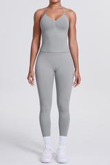 High-Waist Seamless Yoga Set - Halter Neck, Quick-Dry Fitness Outfit