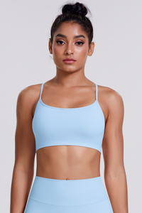 Women's Crisscross Back Spaghetti Straps Quick Dry Sports Bra