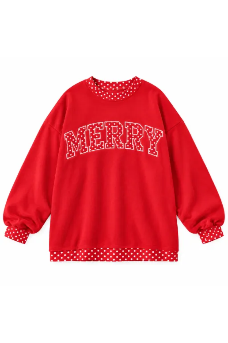 Women's Fall Letter Appliqué Embroidery Mockneck Sweatshirt
