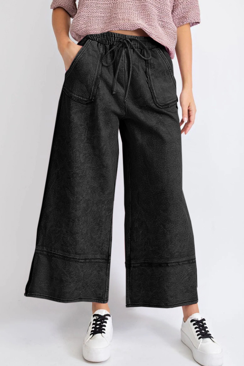 Leisure-style wide-leg pants