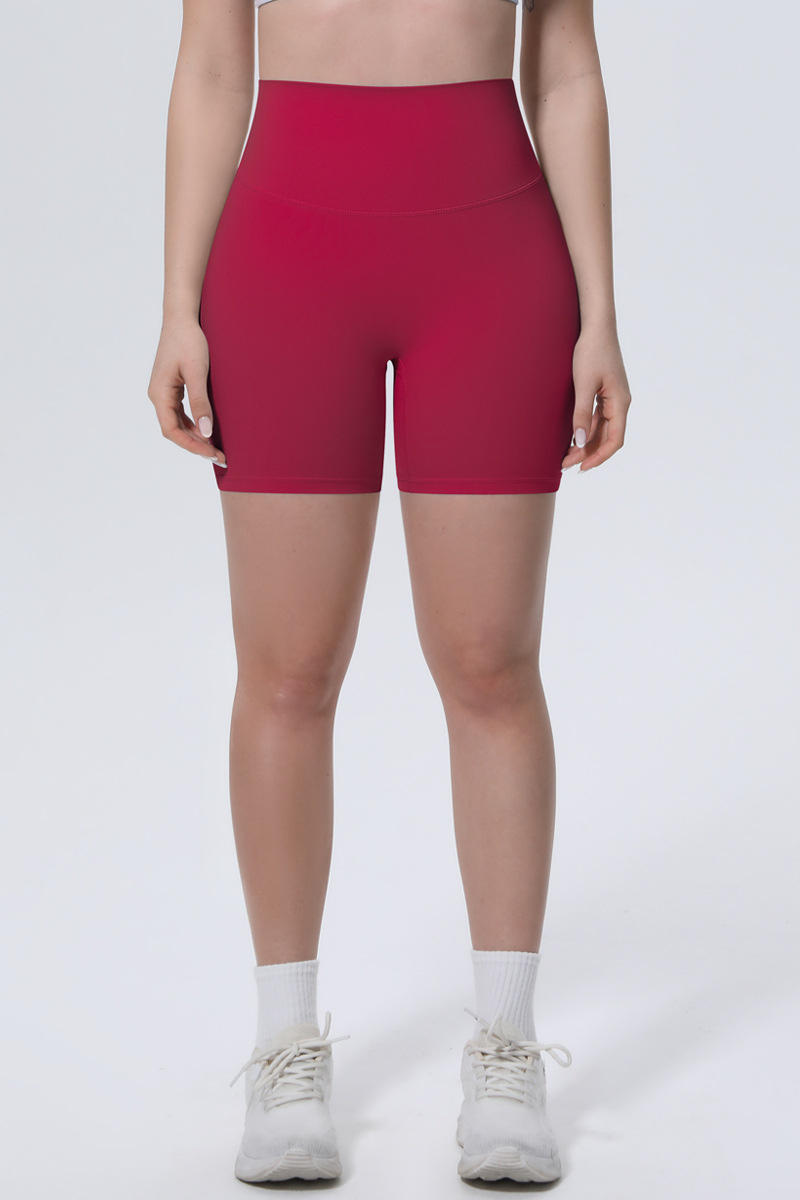 Women's Athletic High-Waisted Solid Yoga Shorts