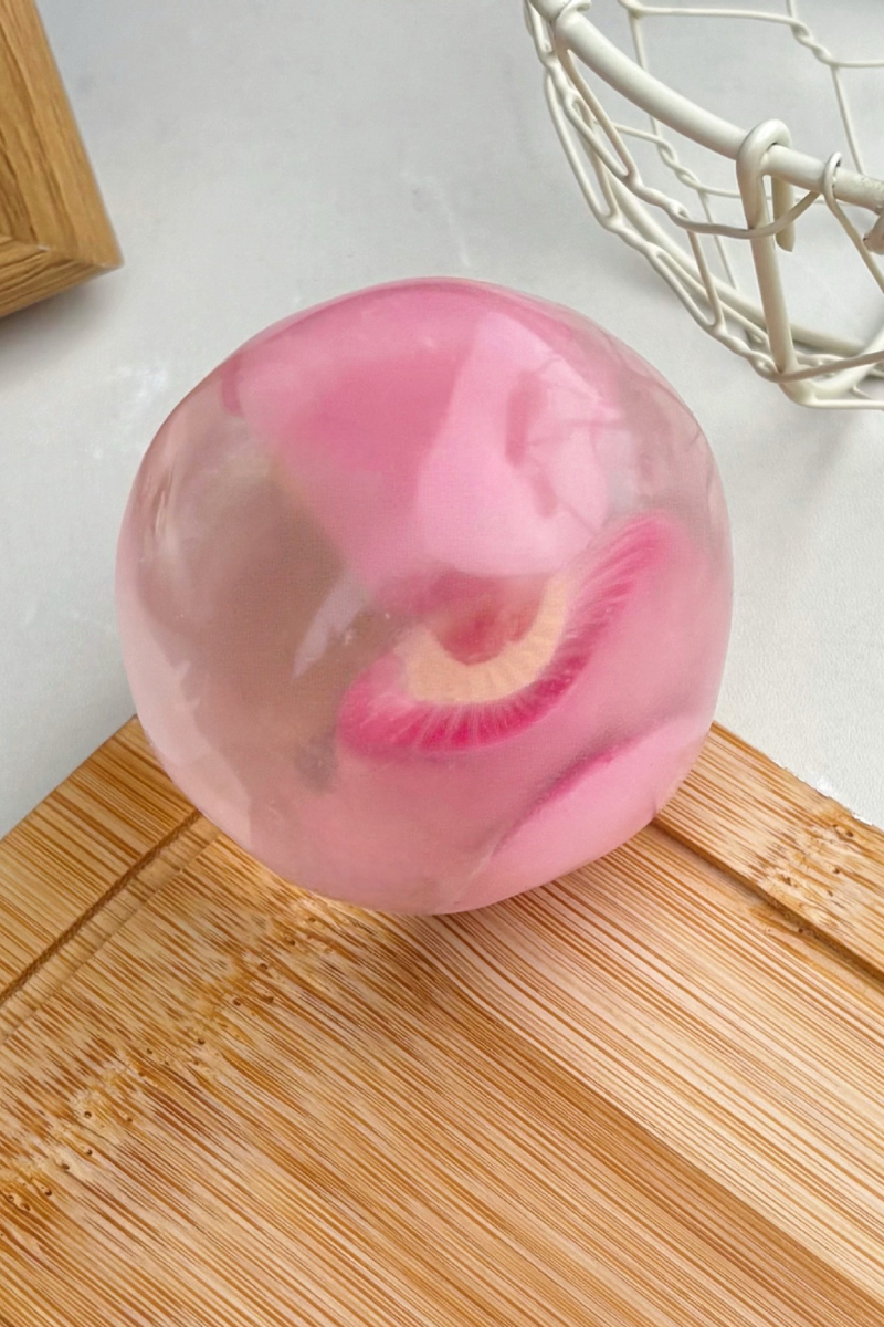 2.36in Clear Fruit Slice Squishy Ball Sensory Fidget Toy
