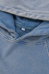 Women's Fall Vintage Washed Raw Hem Crop Boxy Hoodie