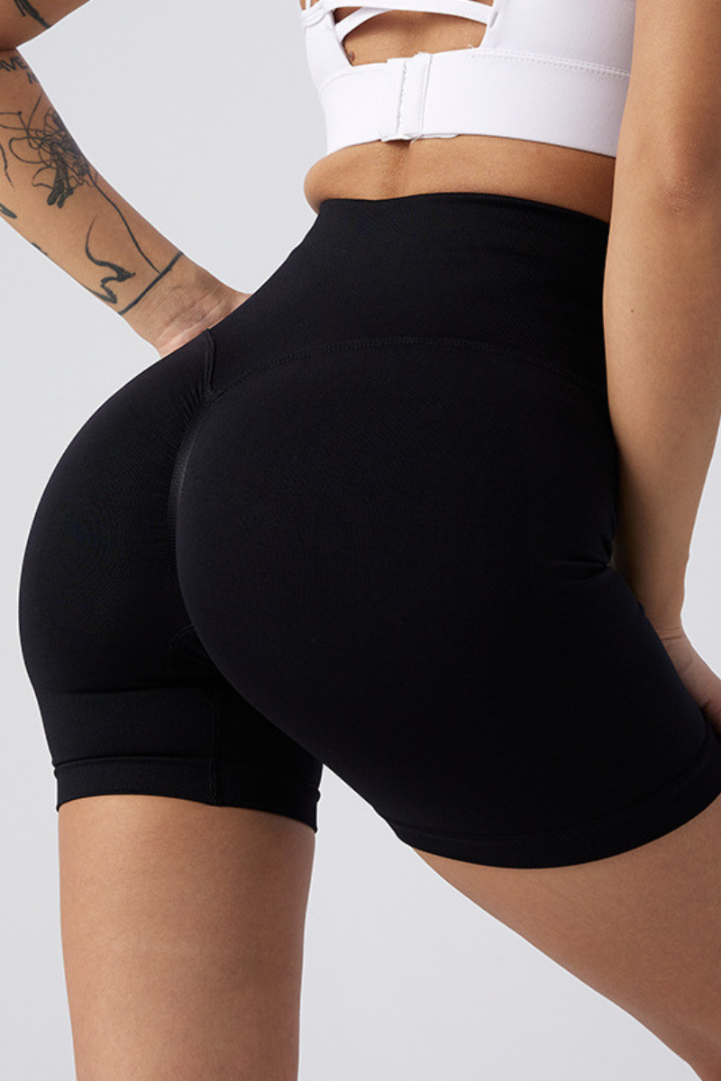 Women's Athletic Pleated Buttocks Lift Slim Shorts