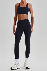 Women's Wide Strap Sports Bra & No Front Seam Leggings Set