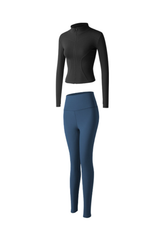 Women's Athletic Sets:Stand Collar Jacket And Leggings