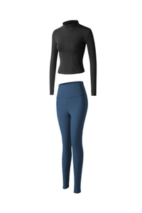 Women's Athletic Sets:Stand Collar Jacket And Leggings