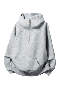 Unisex Fall  Half Zip Relaxed Hooded Sweatshirts