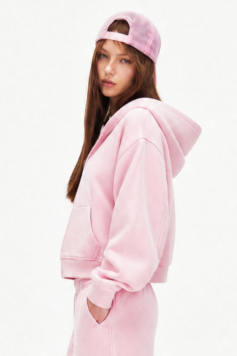 Women's Fall Snowflake Campus Cropped Zip Up Hooded Jacket
