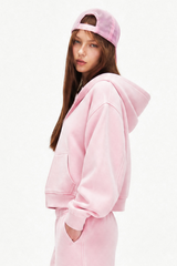 Women's Fall Snowflake Campus Cropped Zip Up Hooded Jacket
