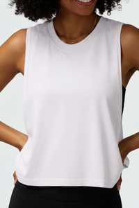 Women's Lightweight Crew Neck High Side Slit Loose Tank Top