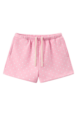 Unisex Fall Polka Dot Elastic Waist Drawstring Casual Shorts