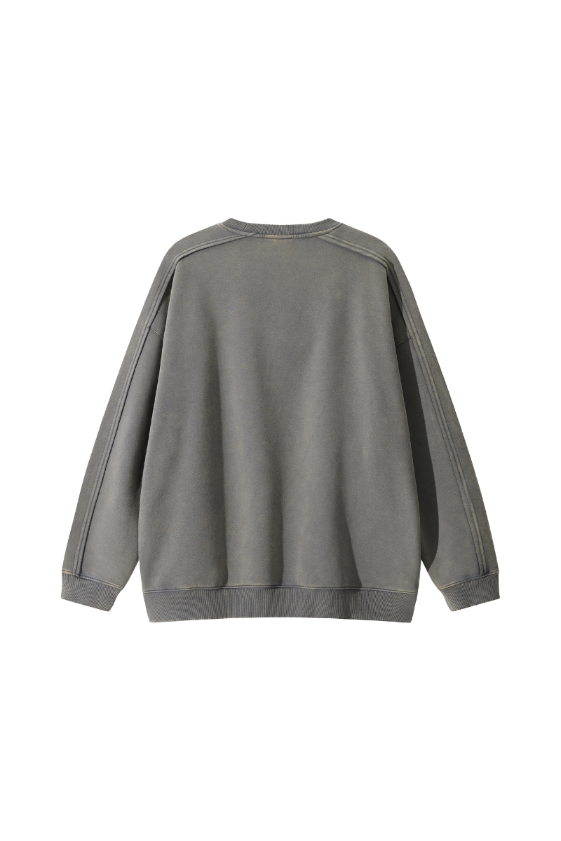 Men's Fall/Winter Fleece-Lined Dyed Vintage Pullover