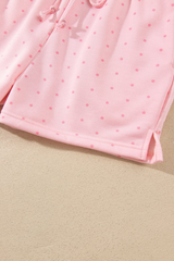 Women's Polka Dot Oversized Hoodie And Short Loungewear Sets