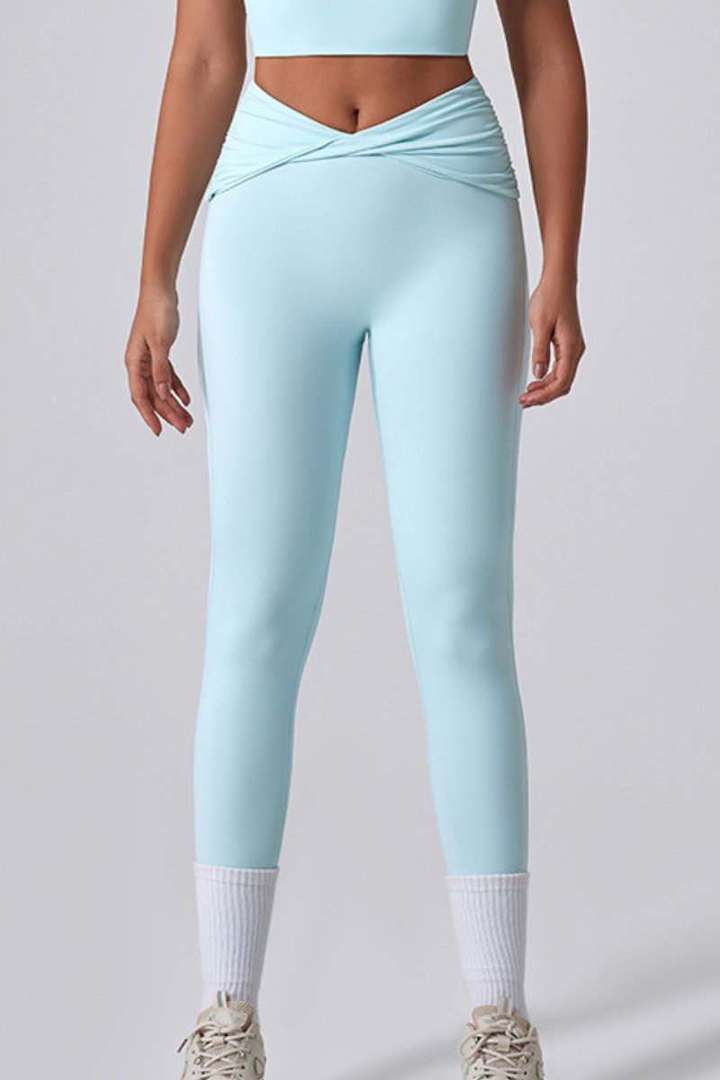 Women's Athletic Twist Cross Waist Yoga Leggings