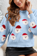 Women's Fall/Winter Christmas Santa Knit Cropped Sweater
