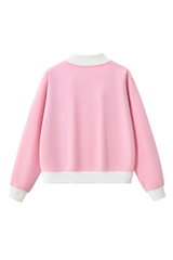 Women's Fall Cozy Fleece Mock Neck Color Block Sweatshirt