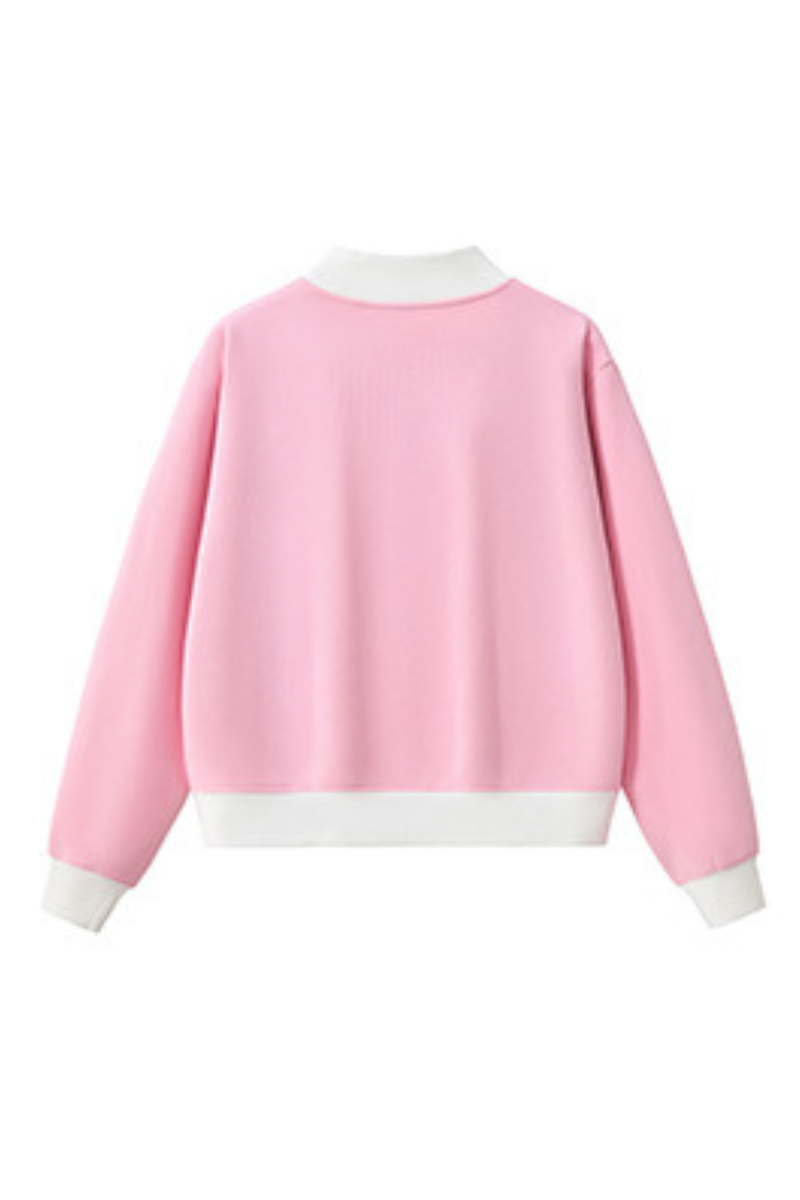 Women's Fall Cozy Fleece Mock Neck Color Block Sweatshirt