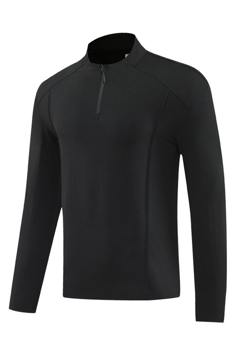 Men Half-Zip Quick-Dry Running Training Long Sleeve Top