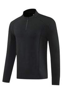 Men Half-Zip Quick-Dry Running Training Long Sleeve Top