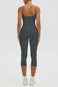 Women's Athletic Tank Top & High Waist Capri Leggings Set