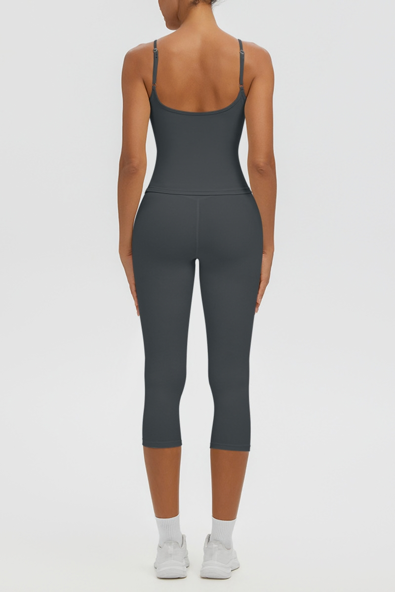 Women's Athletic Tank Top & High Waist Capri Leggings Set