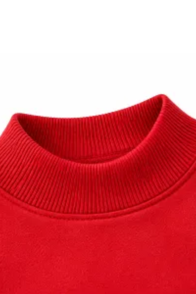 Women's Fall Christmas Letter Embroidery Mockneck Sweatshirt