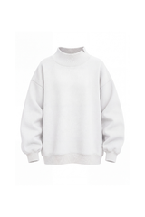 Women's Fall Solid Side-Slit Neckline Mock Neck Sweatshirt
