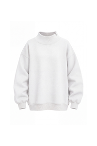 Women's Fall Solid Side-Slit Neckline Mock Neck Sweatshirt