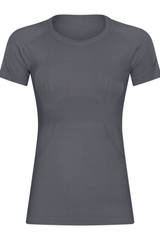 Women Seamless Round Neck Short Sleeve Sport T-Shirt