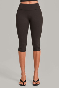 Women’s Mid-Rise Tummy Control Yoga Capri Leggings