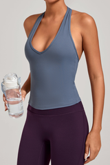 Women's V-neck Quick-Dry Fitting Sports Tank Top
