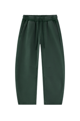 Unisex Fall Fleece Elastic Waist Curved Wide Leg Sweatpants