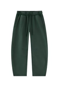 Unisex Fall Fleece Elastic Waist Curved Wide Leg Sweatpants