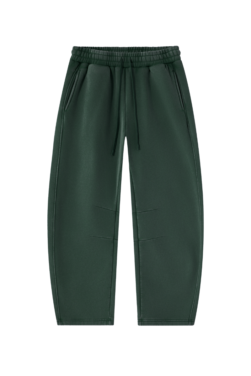 Unisex Fall Fleece Elastic Waist Curved Wide Leg Sweatpants