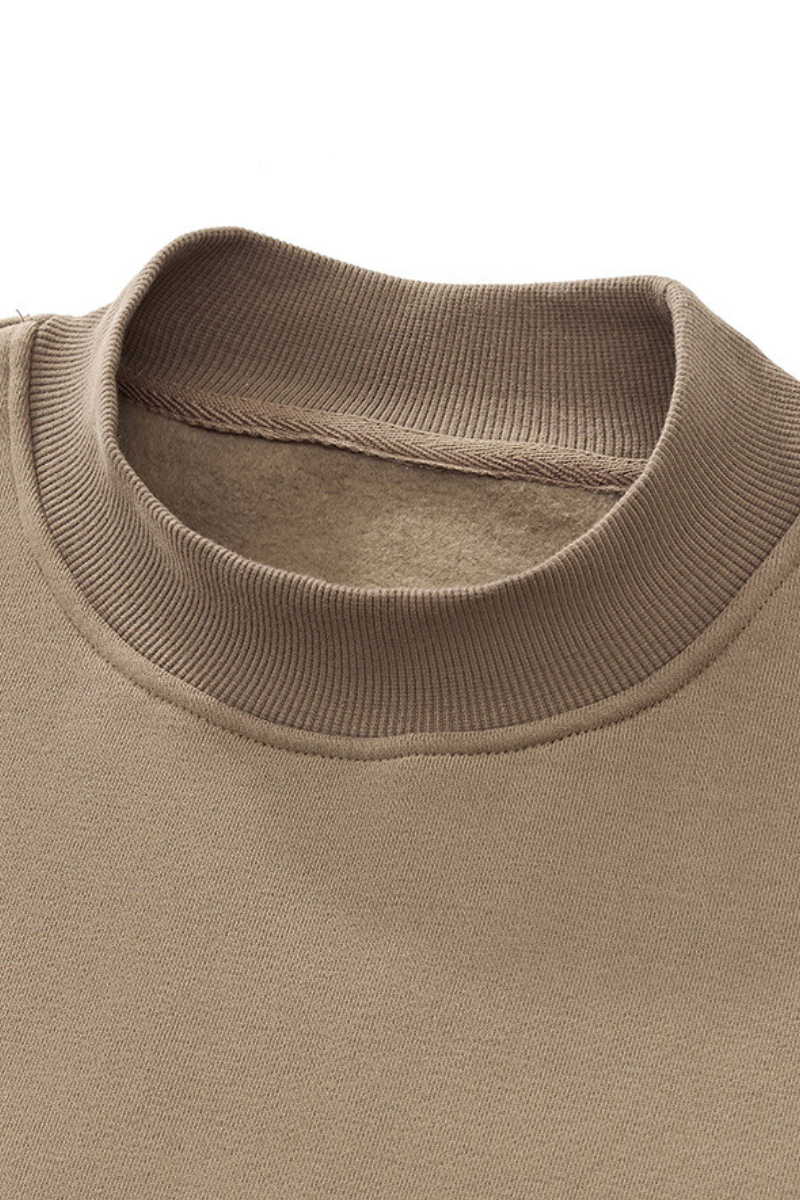 Unisex Fall Streetwear Boxy Mockneck Sweatshirt