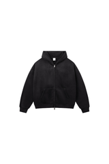 Unisex Fleece-Lined Spray-Faded Oversized Hooded Jacket