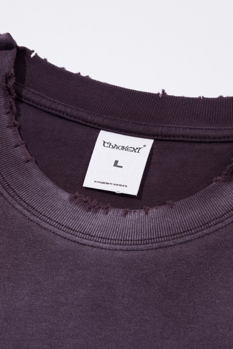 Men's Fall 100%Cotton Vintage Washed Drop Shoulder Pullover