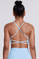 Women's Crisscross Back Spaghetti Straps Quick Dry Sports Bra
