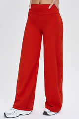 Women's High Waist V-Seam Butt Lifting Draped Wide Leg Pants