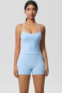 Women Workout Set: Quick Dry Sports Bra + High Waist Shorts