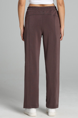 Women's Modal Air Layer Solid Sports Straight-Leg Pants