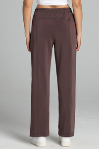 Women's Modal Air Layer Solid Sports Straight-Leg Pants