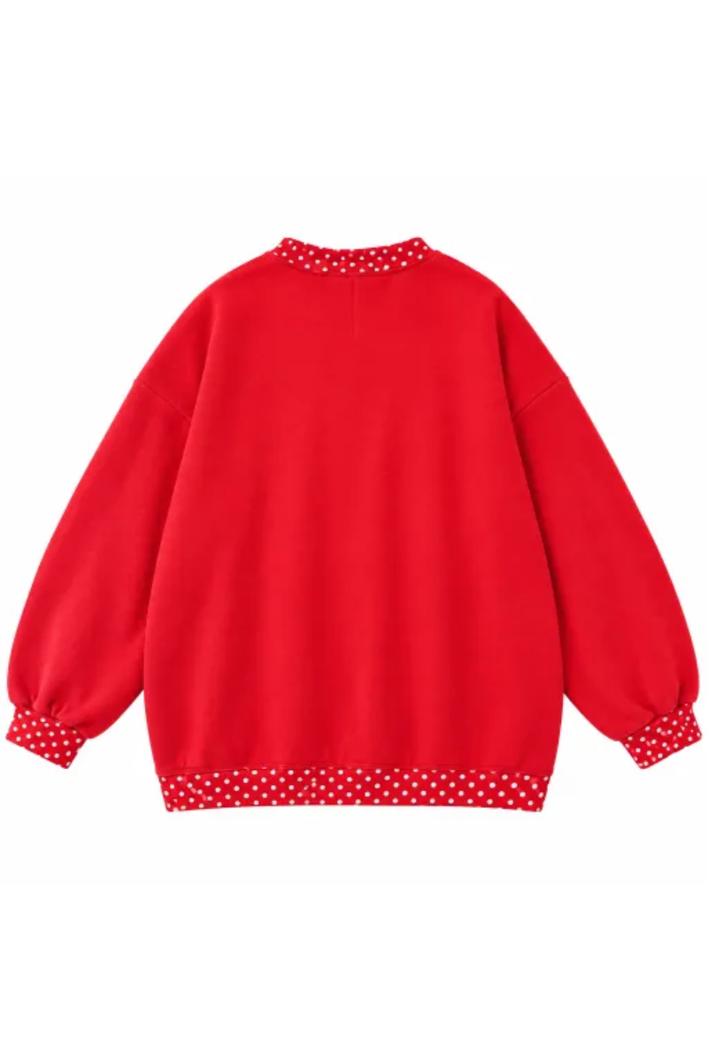 Women's Fall Letter Appliqué Embroidery Mockneck Sweatshirt