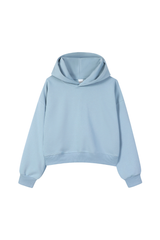 Women's Fall Cropped Relaxed Solid Sports Hoodie