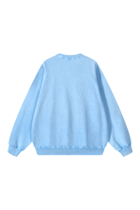 Unisex Fall 100% Cotton Snow Washed Crewneck Sweatshirt