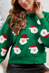 Women's Fall/Winter Christmas Santa Knit Cropped Sweater