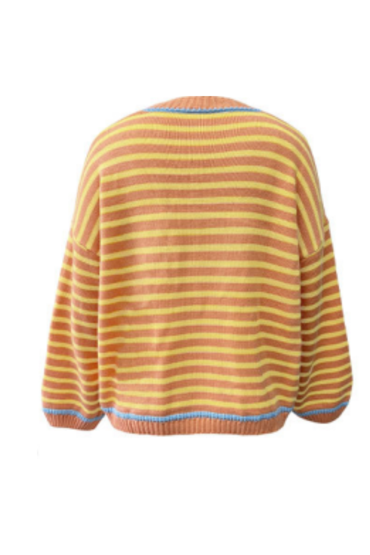Women’s Winter Boho Striped Contrast Trim Knit Sweater